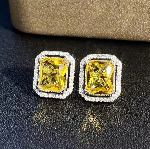 Anthropologie Jewelry - Yellow Gemstone Earrings